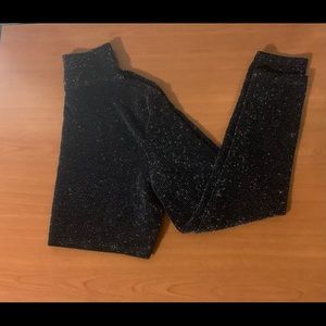 PLT Black Shimmer Long Sleeve Crop Top